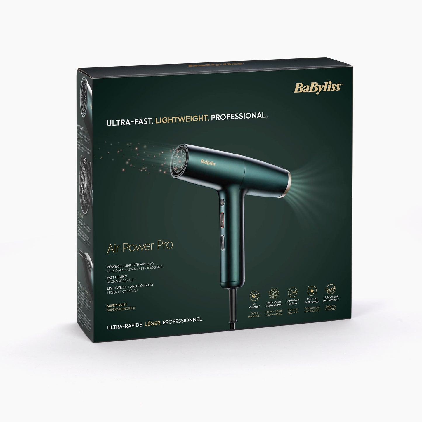BaByliss Air Power Pro vue détaillée des accessoires, embouts concentrateur et diffuseur pour coiffage personnalisé