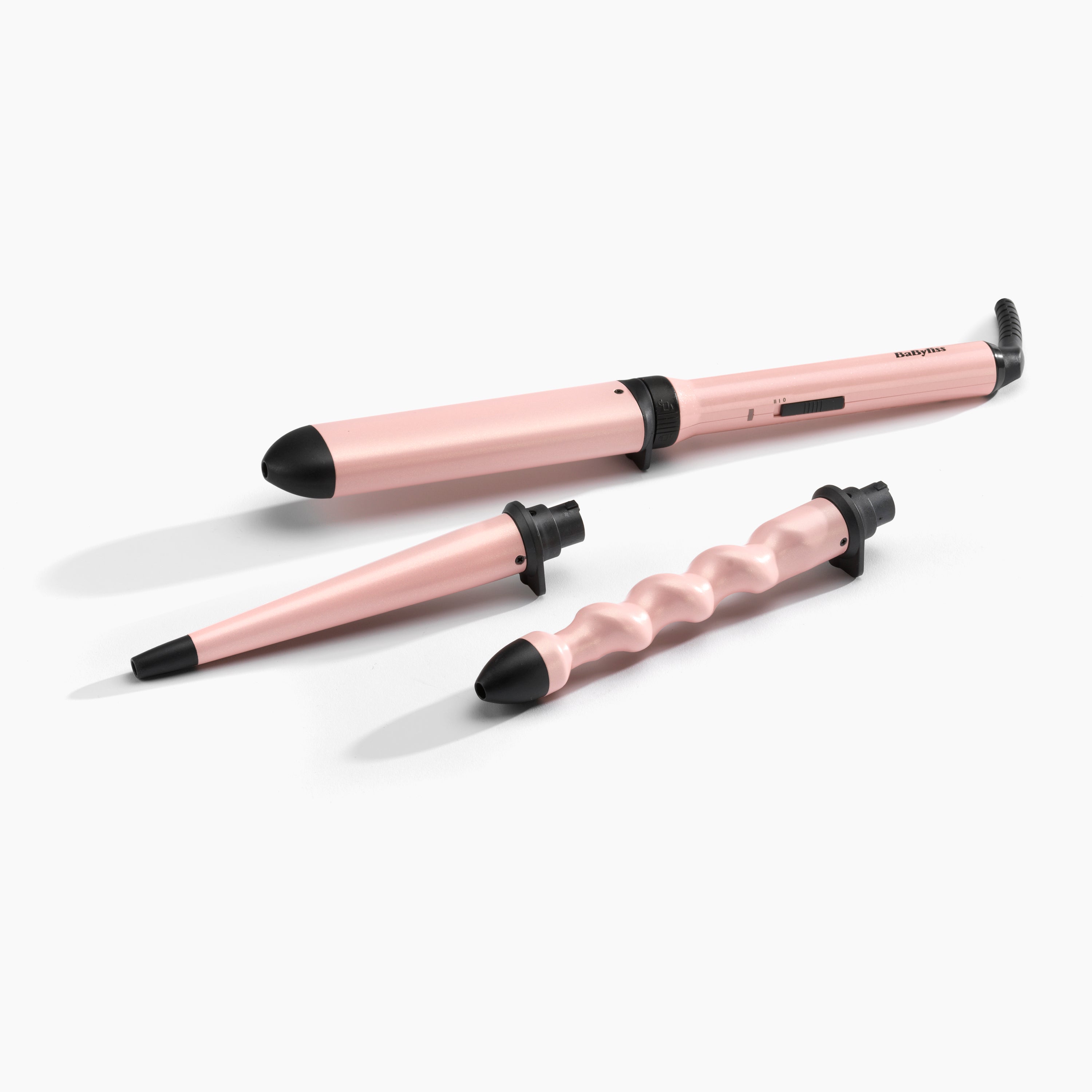 BaByliss Curl & Wave Trio en gros plan, appareil coiffant avec 3 embouts interchangeables — disponible en Suisse