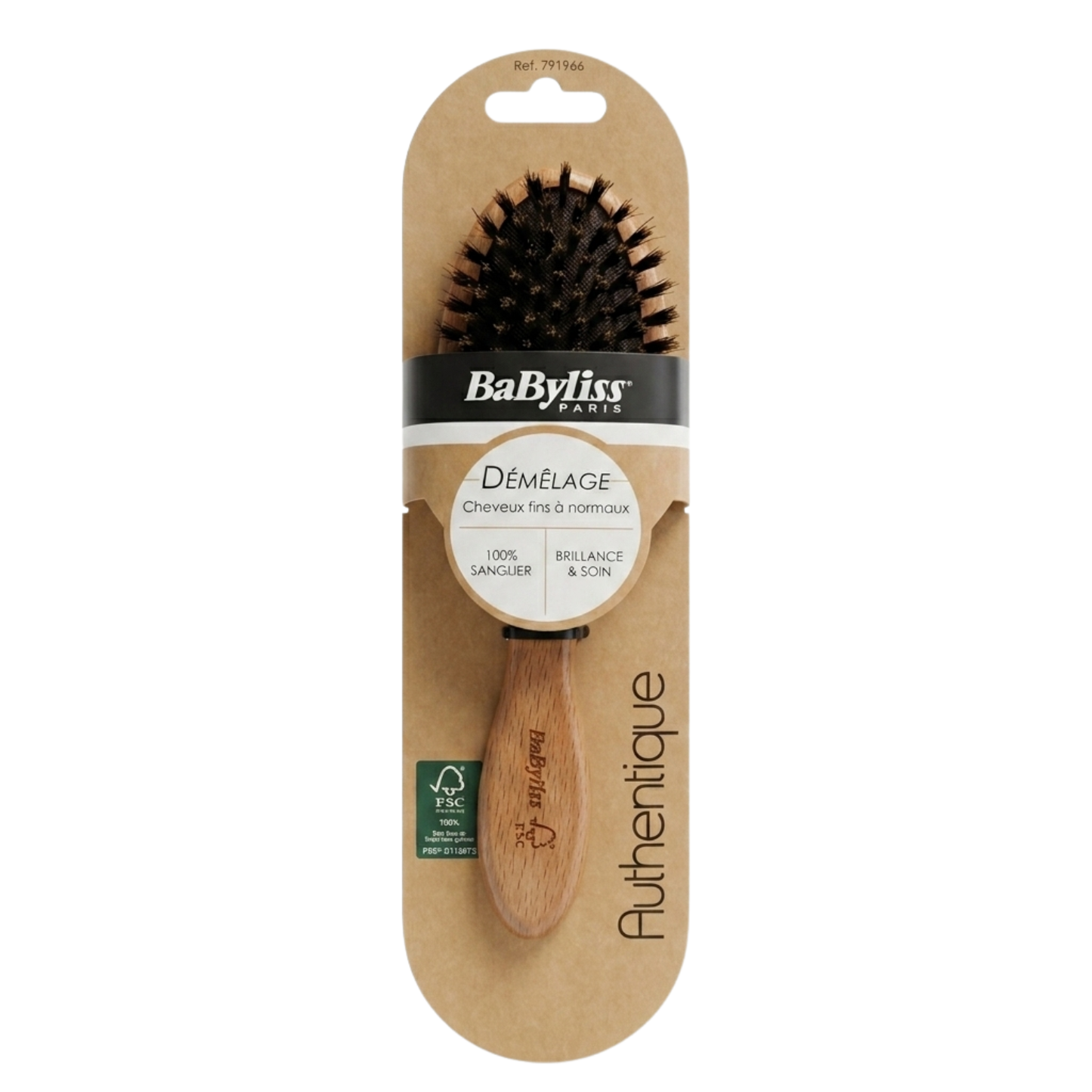 BaByliss Brosse bois pneumatique 100% sanglier