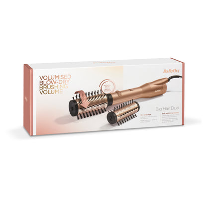 BaByliss Big Hair Dual brosse soufflante rotative en gros plan, appareil coiffant avec double accessoire — disponible en Suisse