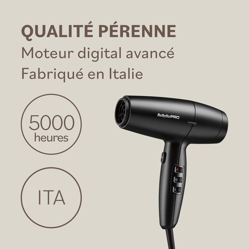 Sèche-cheveux professionnel fabriqué en Italie compact
