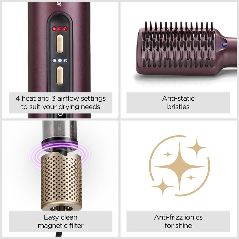 Brosse chauffante BaByliss Air Power Smooth pour un brushing lisse et rapide sur tous types de cheveux.
