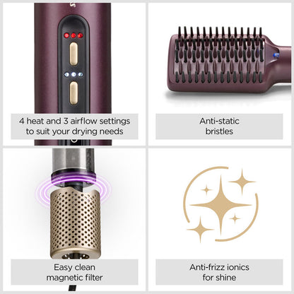 Brosse chauffante BaByliss Air Power Smooth pour un brushing lisse et rapide sur tous types de cheveux.