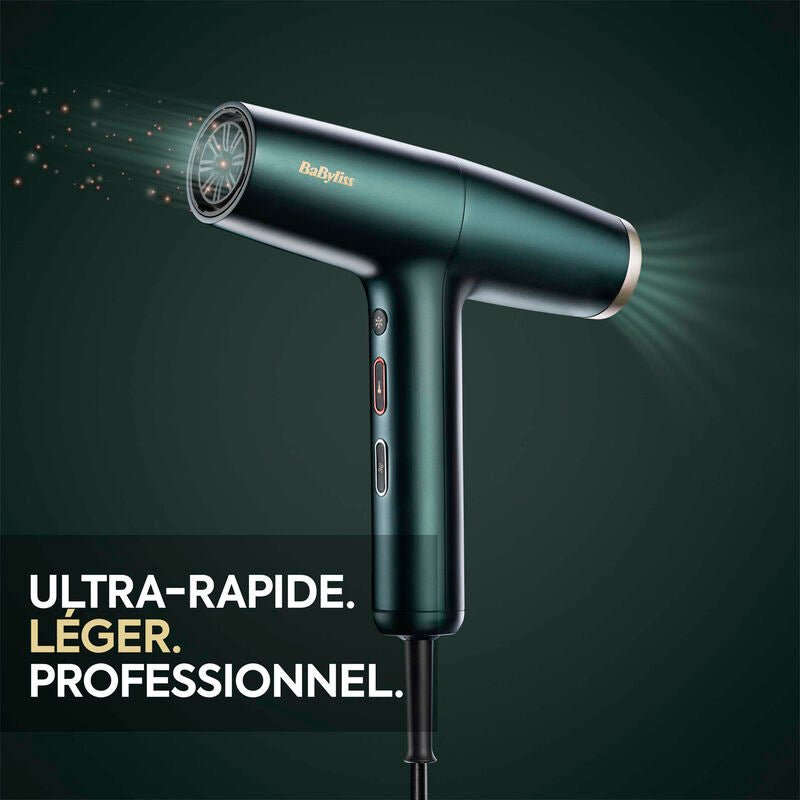 Sèche-cheveux BaByliss Air Power Pro noir avec design compact et sortie d’air optimisée pour un séchage rapide