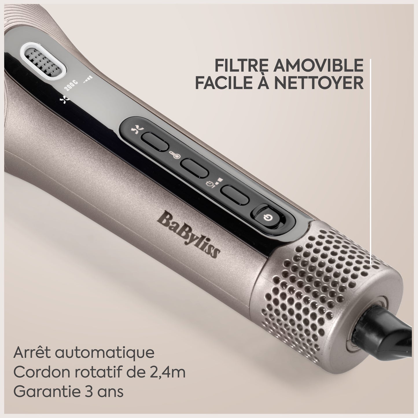 BaByliss Style Secret Air pour créer des boucles, des ondulations et un effet wavy tout en protégeant les cheveux.