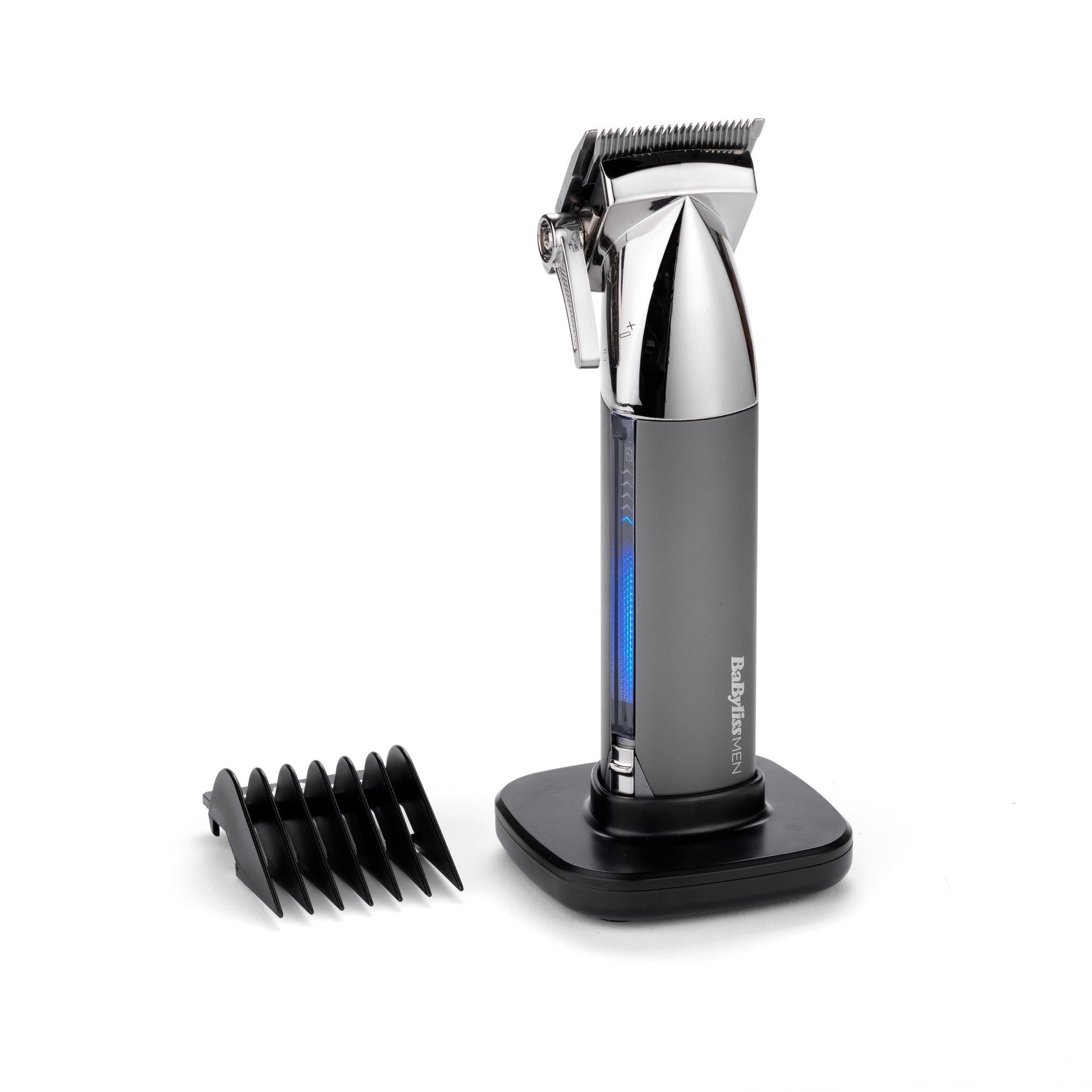 BaByliss Super-X Metal tondeuse cheveux sans fil en gros plan, design métallique robuste et finition professionnelle — disponible en Suisse