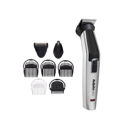 BaByliss tondeuse multi-usages 8-en-1 Titanium en gros plan, appareil complet avec lames en titane — disponible en Suisse