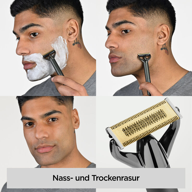 Bartschneider und Rasierer X-Blade schwarz-verchromt