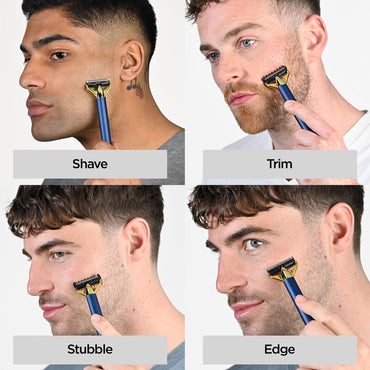 Barttrimmer und Rasierer X-Blade – Blau und Gold