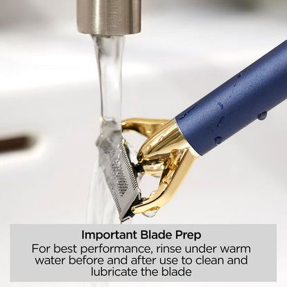 Barttrimmer und Rasierer X-Blade – Blau und Gold