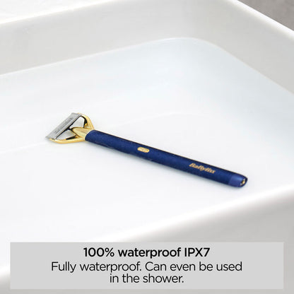 Barttrimmer und Rasierer X-Blade – Blau und Gold